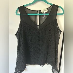 1st Sight Black Lace & Cold Shoulder Top